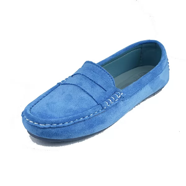 Mocassin pour femme M2023 bleu daim ...........  sandale médicale femme confortable Maroc